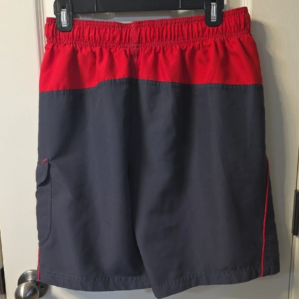 Speedo Men's Board Shorts - Charcoal and Crimson